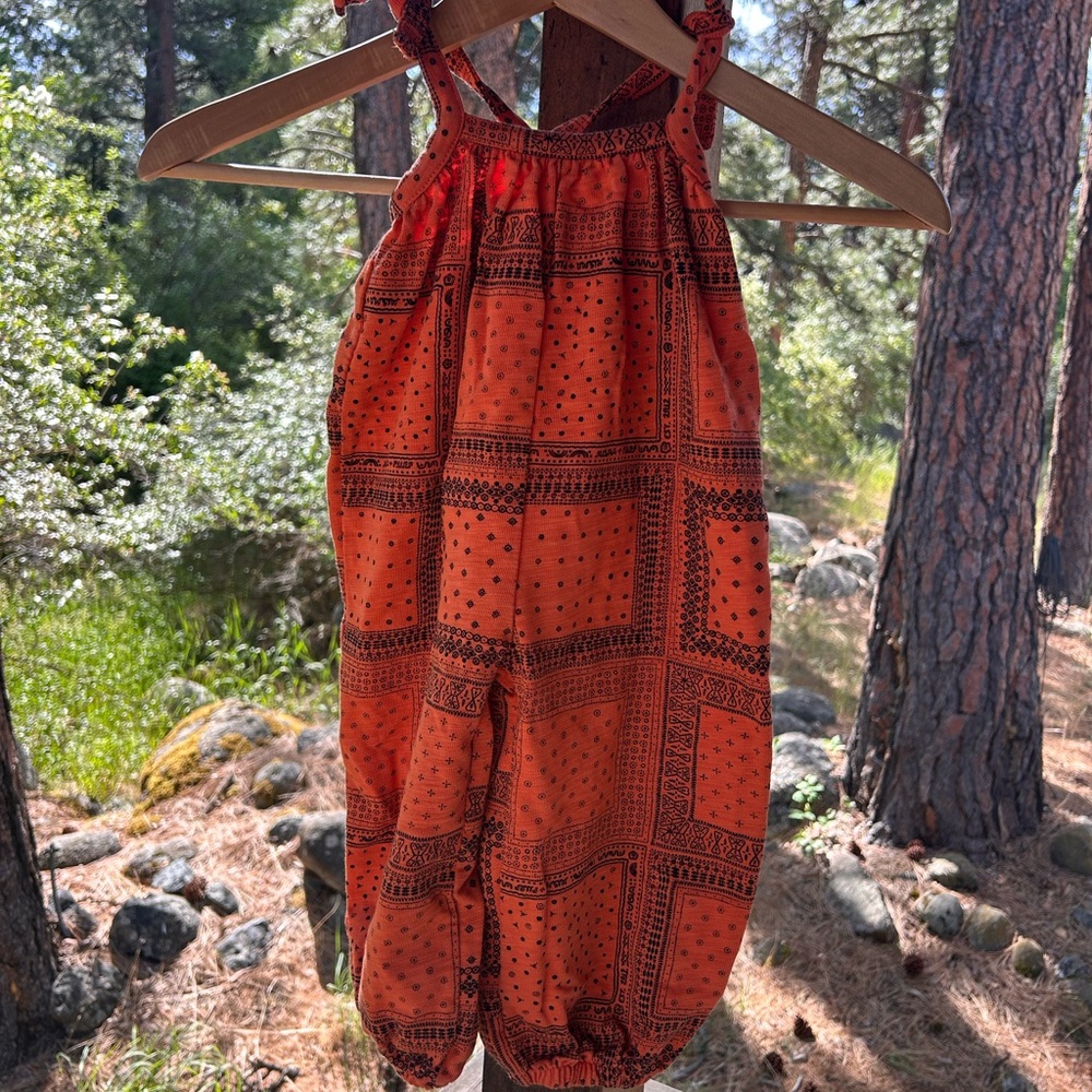 Misha And Puff Orange Jumpsuit with Wide-Leg Design